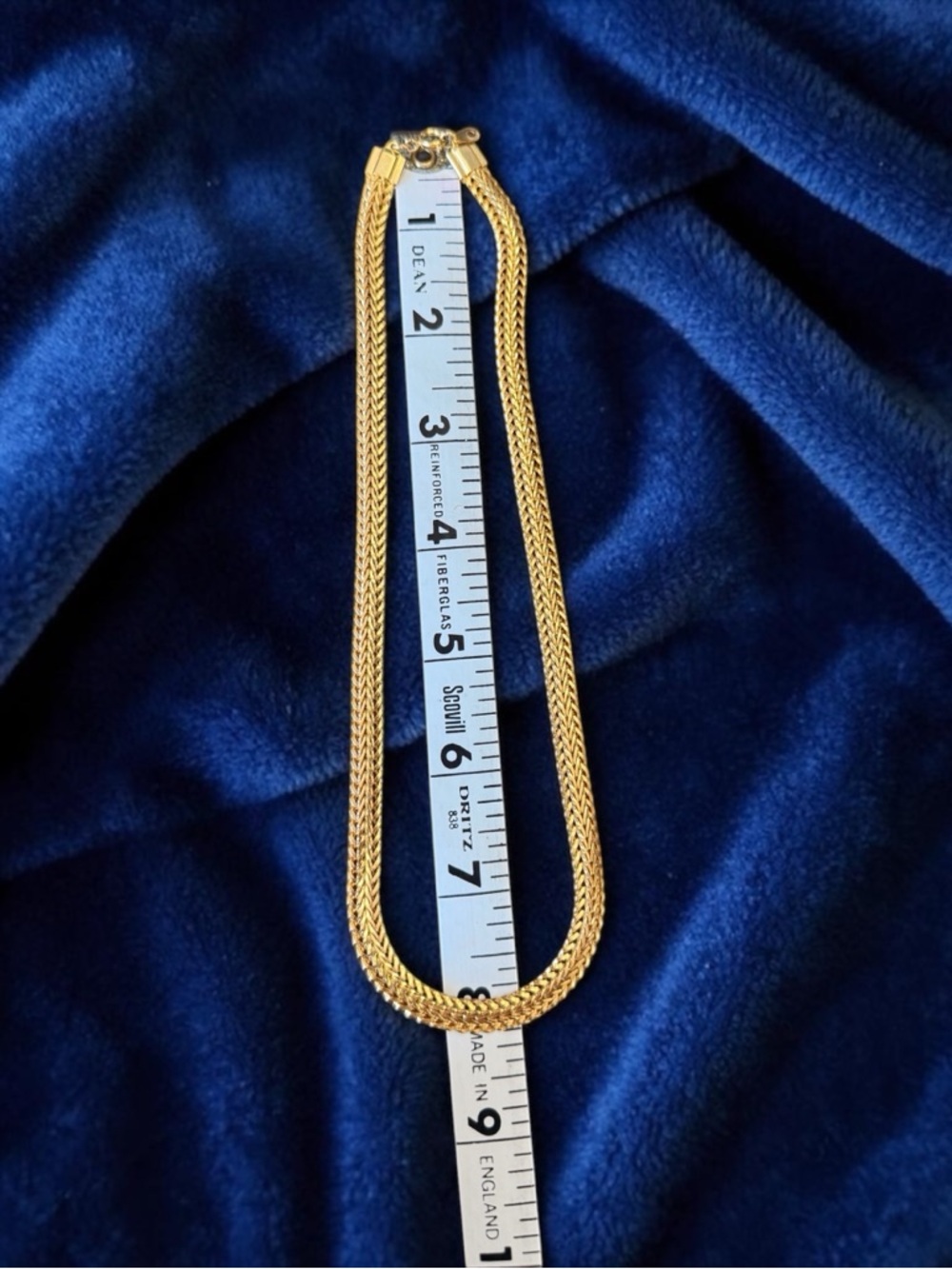 Vintage Gold Tone Double Wheat Chain Necklace 16" Woven Statement Choker - Picture 4 of 4